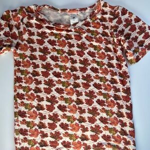 EUC Kate Quinn bamboo Leaf Pattern Short Sleeve Top